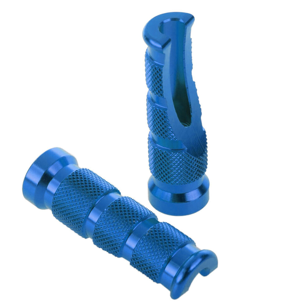 Biketek Bike It Aluminium Tapered Footrest Pegs - Pair Blue 5034862230904