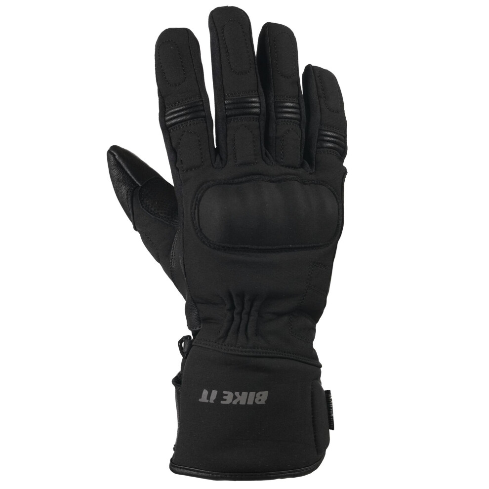 (M) Bike It Triple All-Seasons Motorcycle Gloves Black