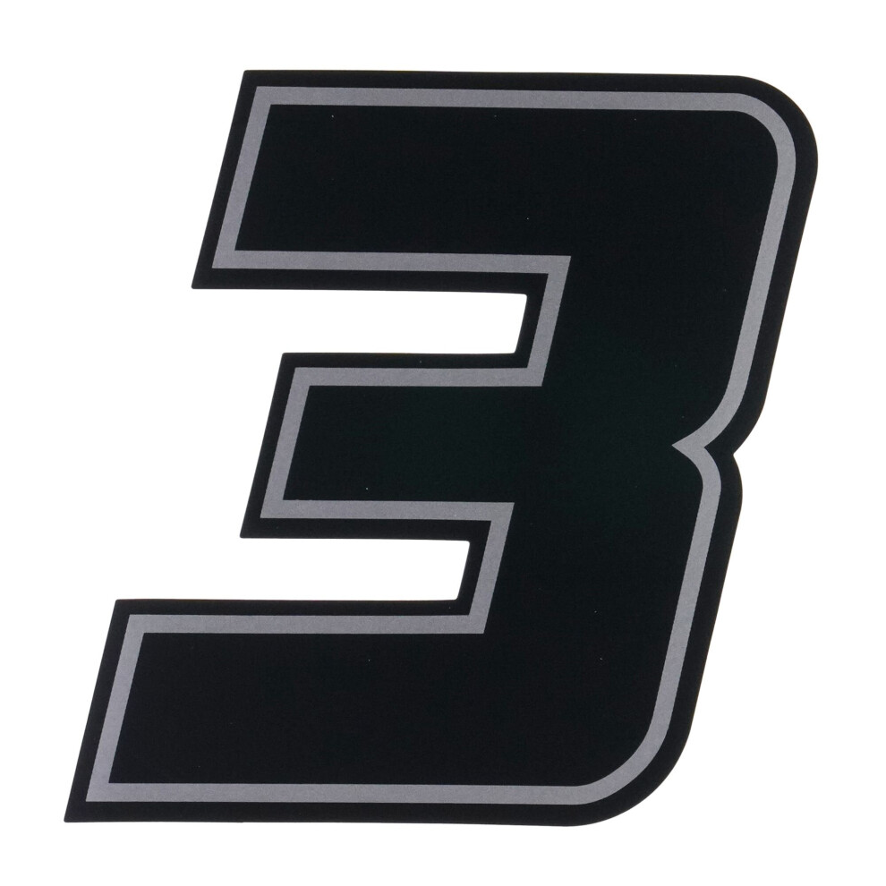 Bike It Deluxe Race Numbers Decal - #3 - 4 Inch Black 5034862430403