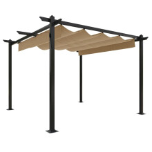 (taupe) vidaXL Garden Gazebo with Retractable Roof Tent Multi Colours 3x3 m/4x3 m