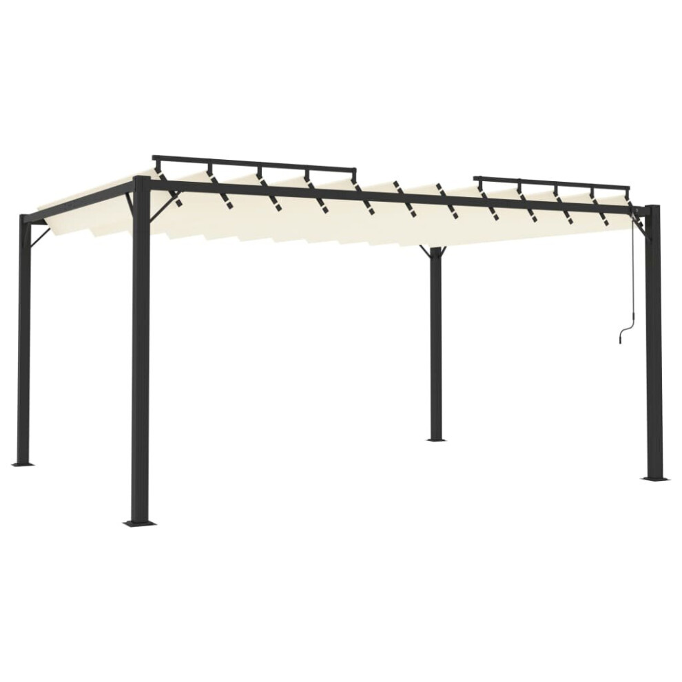 vidaXL Gazebo with Louvered Roof Cream Fabric & Aluminium Patio Pavilion Set