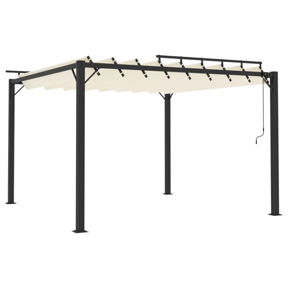 vidaXL Gazebo with Louvered Roof Cream Fabric & Aluminium Patio Pavilion Set