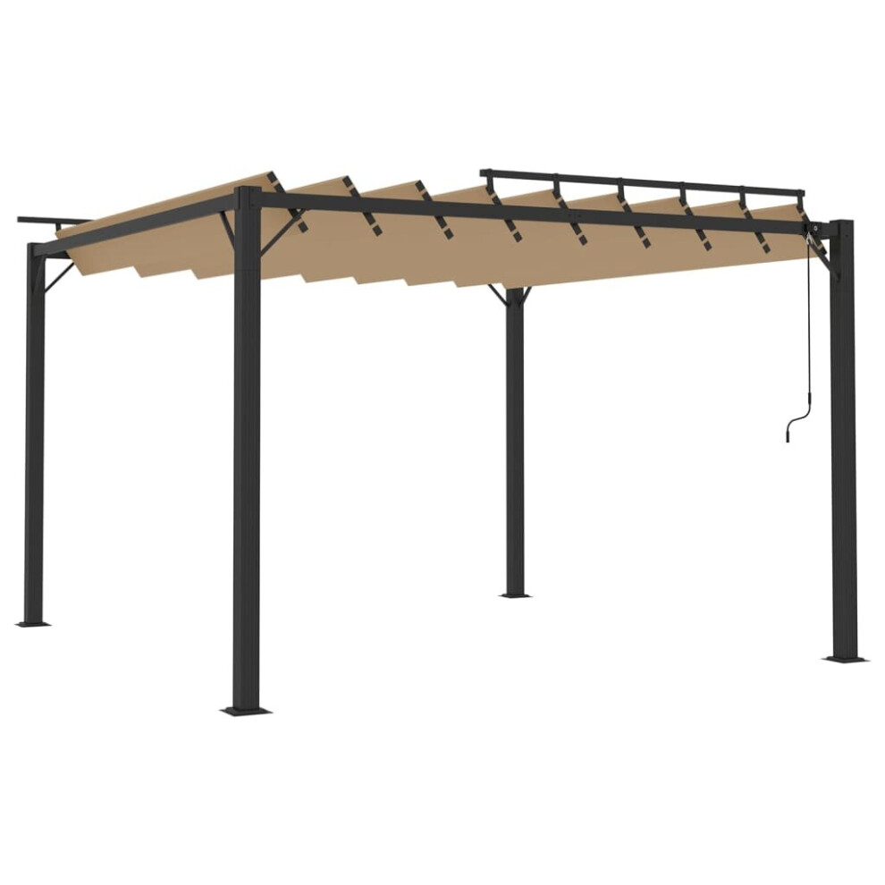 vidaXL Gazebo with Louvered Roof Taupe Fabric & Aluminium Patio Pavilion Set