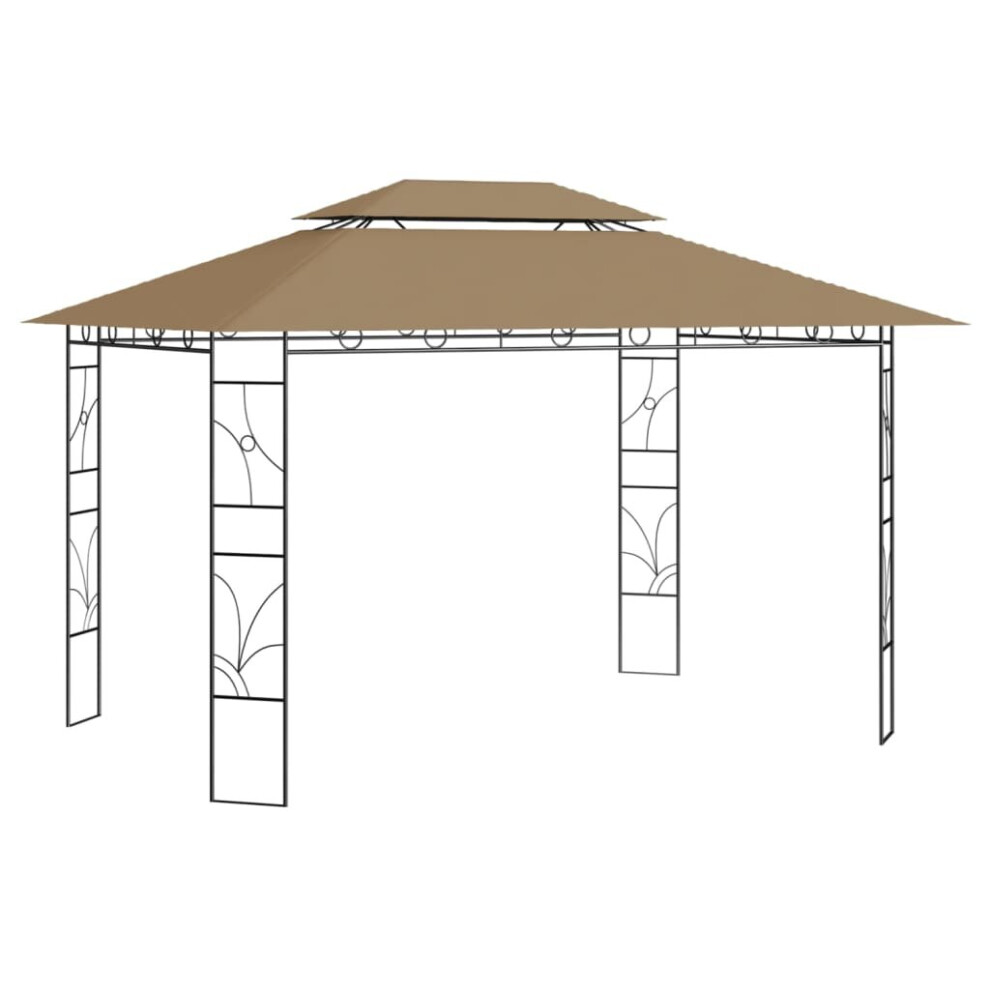 vidaXL Gazebo 4x3x2.7 m Taupe 160 g/mÂ² Lawn Outdoor Living Structure Canopy