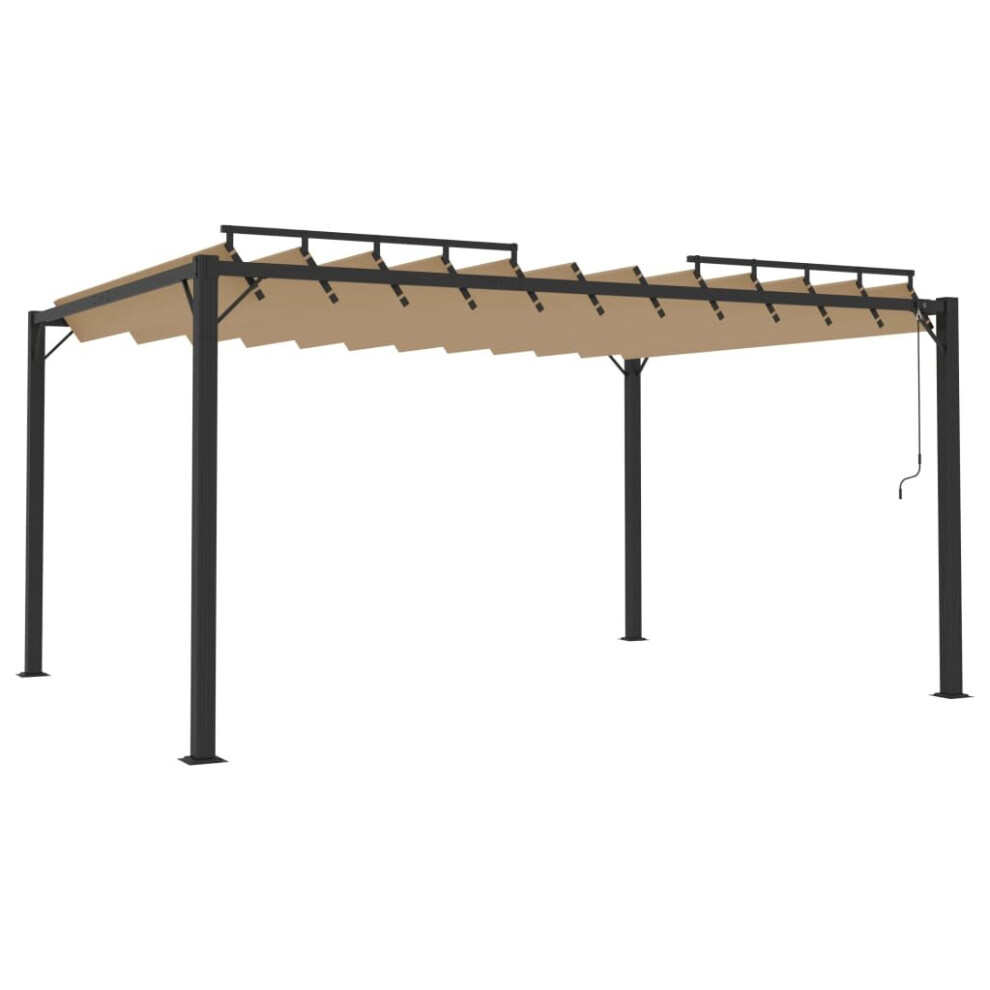 vidaXL Gazebo with Louvered Roof Taupe Fabric & Aluminium Patio Pavilion Set