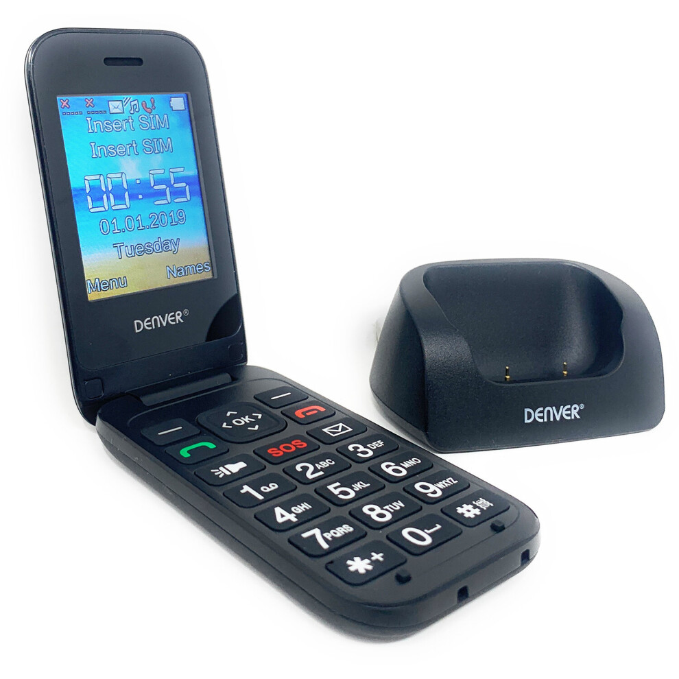 Denver BAS-24200M Big Button Elderly Senior Easy To Use Unlocked Mobile Phone