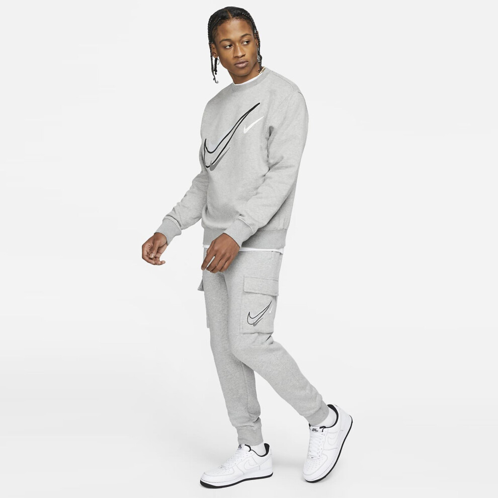 (L) Nike Mens Crew Neck Multi Swoosh Tracksuit Grey