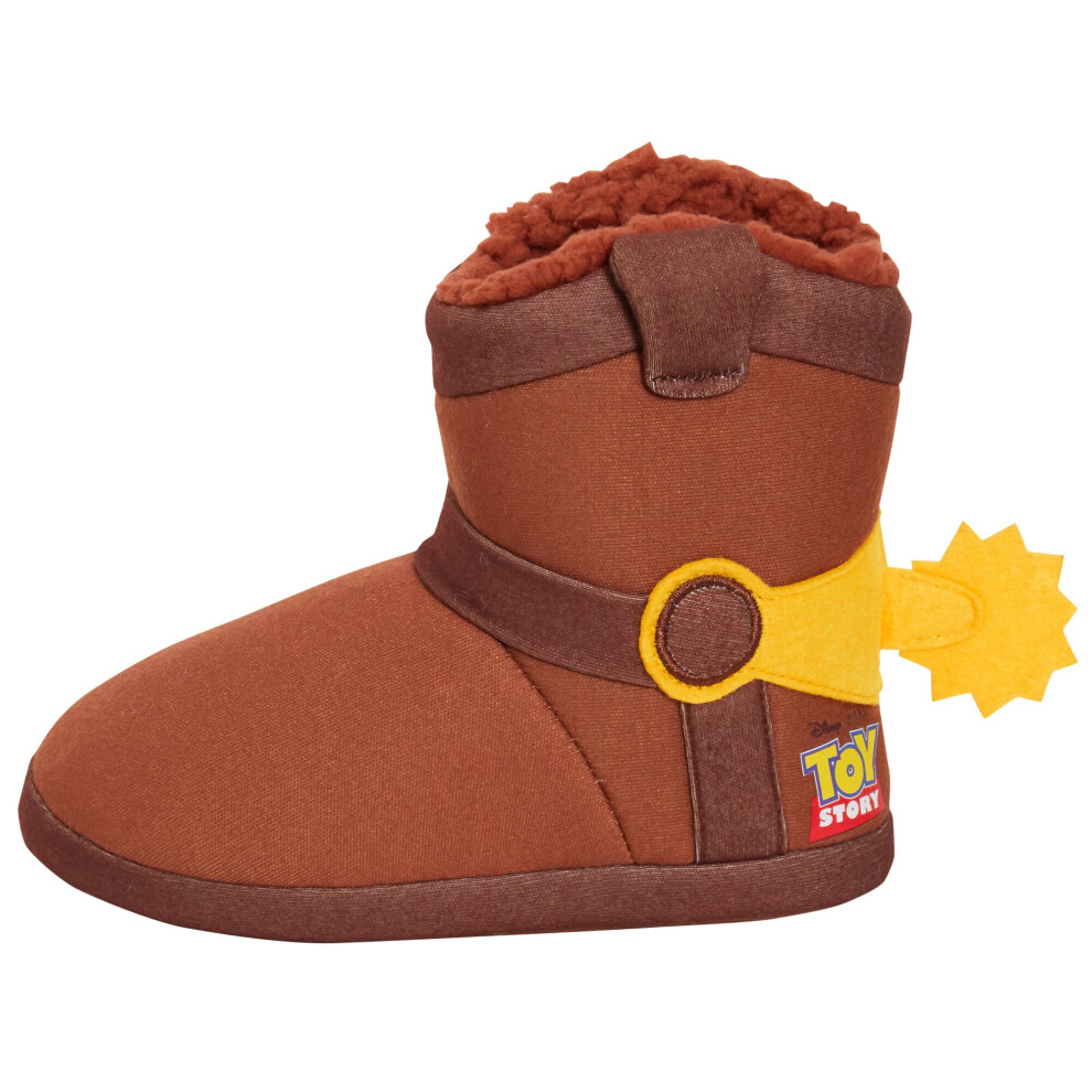 (10 UK Child) Woody Slipper Boots Disney Toy Story Boys Slippers Dress Up Booties House Shoes