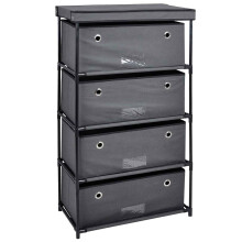 Space ways Large 4 Drawer Canvas Wardrobes Multipurpose Storage Units Wide