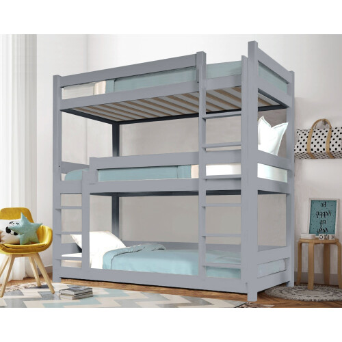 Triple Bunk Beds Pine Wood Kids Children High Sleeper Three Tier Bunk