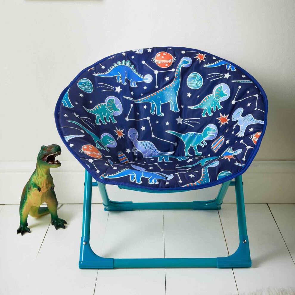 Childrens Kids Bedroom Foldable Dinostar Moon Chair Seat 54 x 47 x 46cm