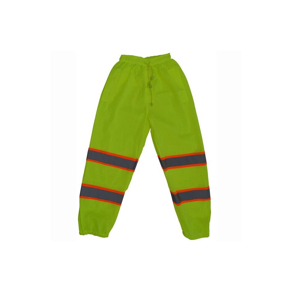 Lmpo-Ce-2X-3X 2 In. Lime Mesh Traffic Pants & Orange Contrast Binding Silver Reflective Tapes Ansi Class E, 2X & 3X 753678809627