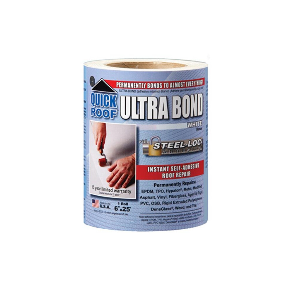 Ubw625 6 In. X 25 Ft. White Ultra Bond Instant Self-Adhesive Roof Repair 758218070567