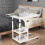 (White) Folply C Shaped Height Adjustable Mobile Rolling Side Table, End Table, Laptop table 9