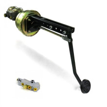 Universal Adjustable Firewall 7 in. Dual Brake Pedal Kit Disc & Disc 3 in. Rubber Pad