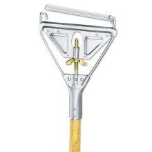 0.87 x 54 in. Quick Change Metal Head Wooden MOP Handle - Natural