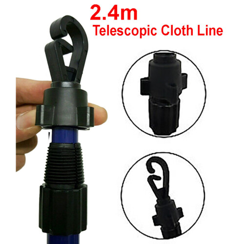 (3) AAMEN 2.4M Heavy Duty Telescopic Washing Line Pole 2