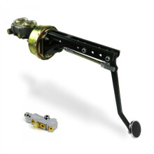 Universal Adjustable Firewall 9 in. Single Brake Pedal Kit Disc & Disc 3 in. Chrome Pad