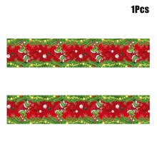 (1Pcs Tablecloth) The Grinch Christmas Party Tableware Paper Plates Table Cloth Xmas Decor