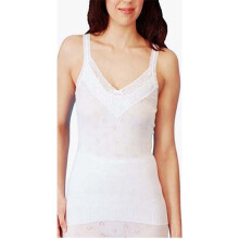 (French Neck Spencer Lace (White), XL) Ladies Women's Thermal Underwear Short Long Sleeve Built up Spencer Long John UK
