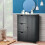 Costway Bathroom Floor Cabinet Storage Cupboard Organizer w/ 3 Drawers Black 6