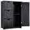 Costway Bathroom Floor Cabinet Storage Cupboard Organizer w/ 3 Drawers Black 1