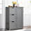Costway Bathroom Floor Cabinet Storage Cupboard Organizer w/ 3 Drawers Grey 1