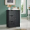 Costway Bathroom Floor Cabinet Storage Cupboard Organizer w/ 3 Drawers Black 2