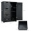 Costway Bathroom Floor Cabinet Storage Cupboard Organizer w/ 3 Drawers Black 3