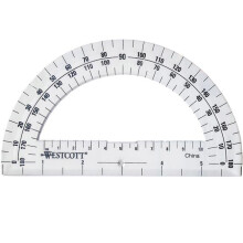 6 in. 180 deg Westcott Protractor, Clear - 36 Each