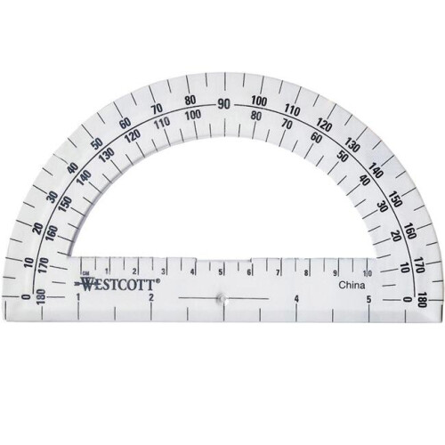 6 in. 180 deg Westcott Protractor, Clear - 36 Each