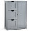 Costway Bathroom Floor Cabinet Storage Cupboard Organizer w/ 3 Drawers Grey 6