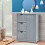 Costway Bathroom Floor Cabinet Storage Cupboard Organizer w/ 3 Drawers Grey 5