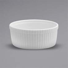 Ware Fluted Porcelain Souffle Dish, Bright White
