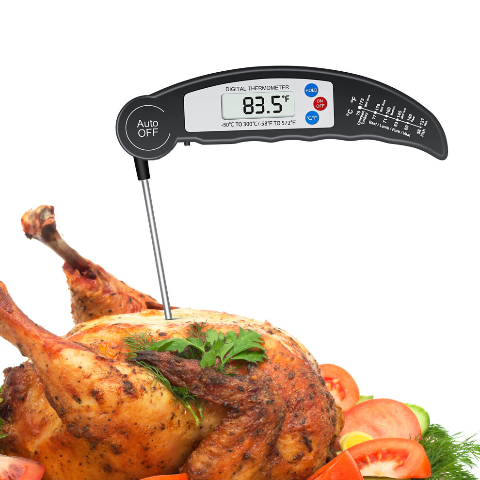 Digital Food Thermometer With Long Probe LCD Display Auto On/Off