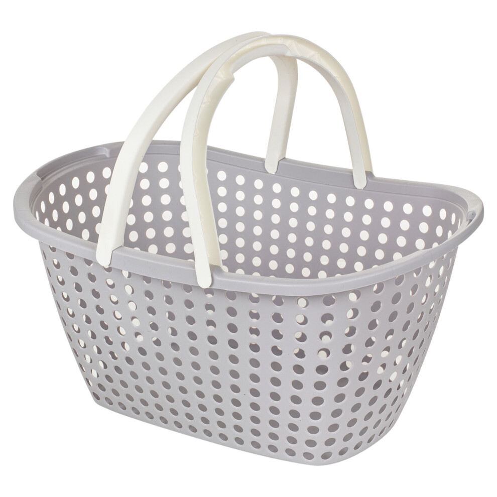 (Grey) Laundry Clothes Washing Basket Hamper Bin Handles