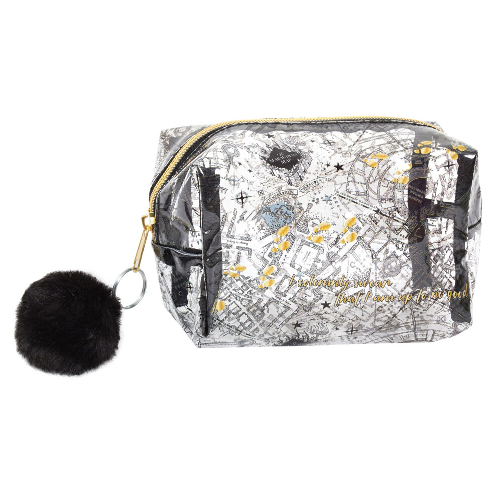 Harry Potter Clear Cosmetics Bag Hogwarts Marauders Map Make Up Bag Pencil Case