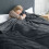 (Single, Grey) Fleece Blankets Throw Sofa Bed Travel Warm Fluffy 3