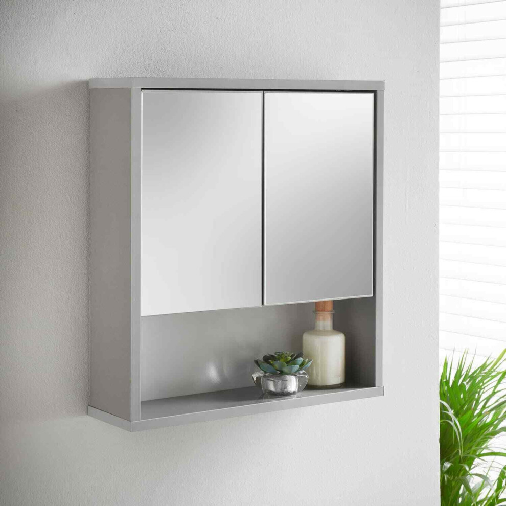 New Stunning Norsk High Gloss Bathroom Mirror Cabinet Perfect Bathroom Storage