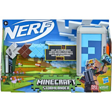 Nerf Minecraft Stormlander Dart-Blasting Hammer, Fires 3 Darts, Includes 3 Nerf Elite Darts, Pull-Back Priming Handle
