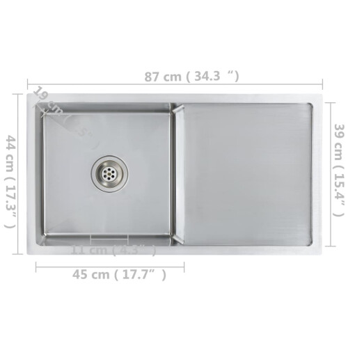 VidaXL vidaXL Handmade Kitchen Sink Stainless Steel Under-mount Kitchen Sink Basin 1