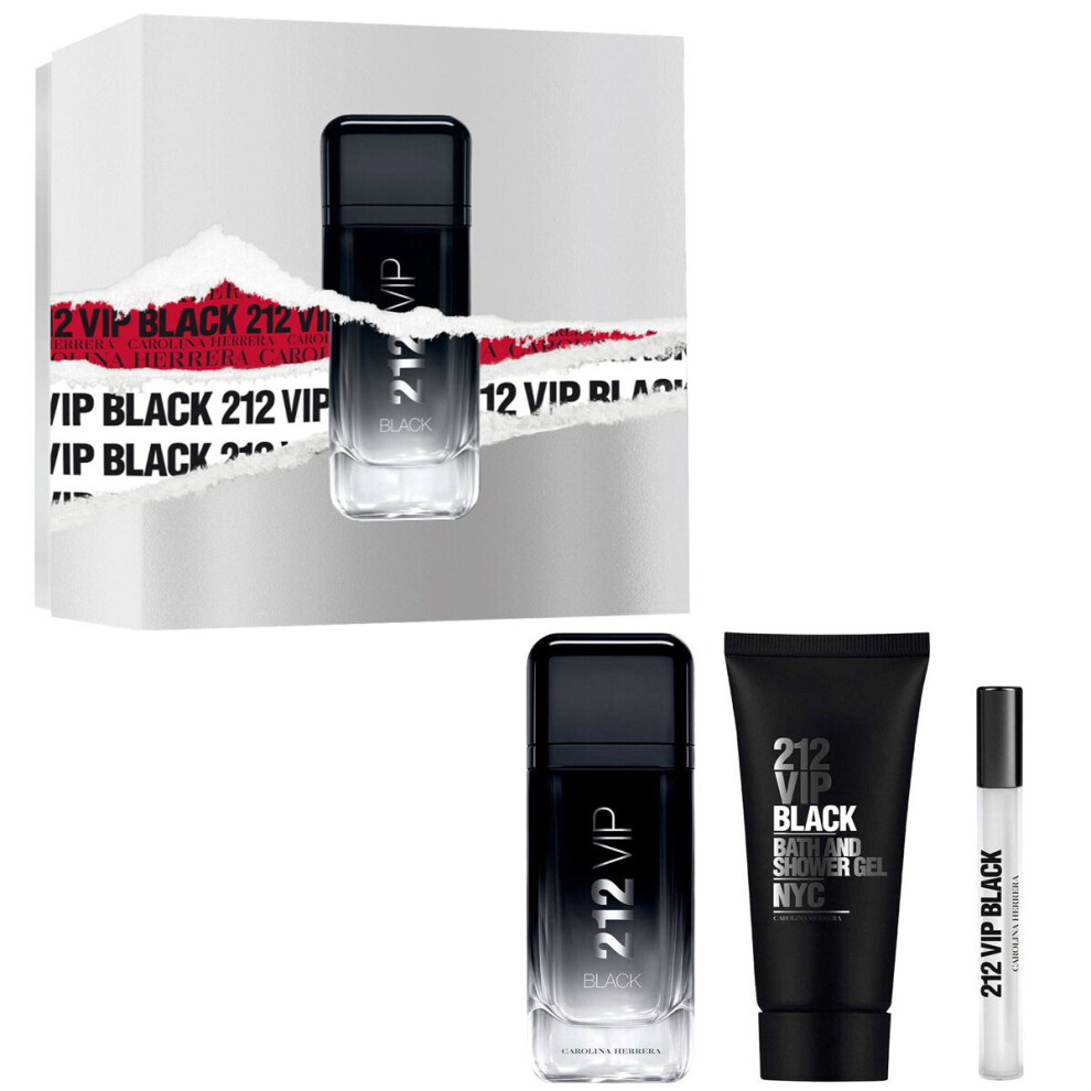 Carolina Herrera 212 Vip Black Eau de Parfum 100ml Spray 3 Pcs Set