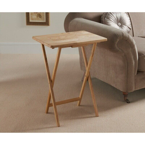 Small Folding Rubberwood TV Table Side Fold Computer Desk Table Diner Tea Coffee