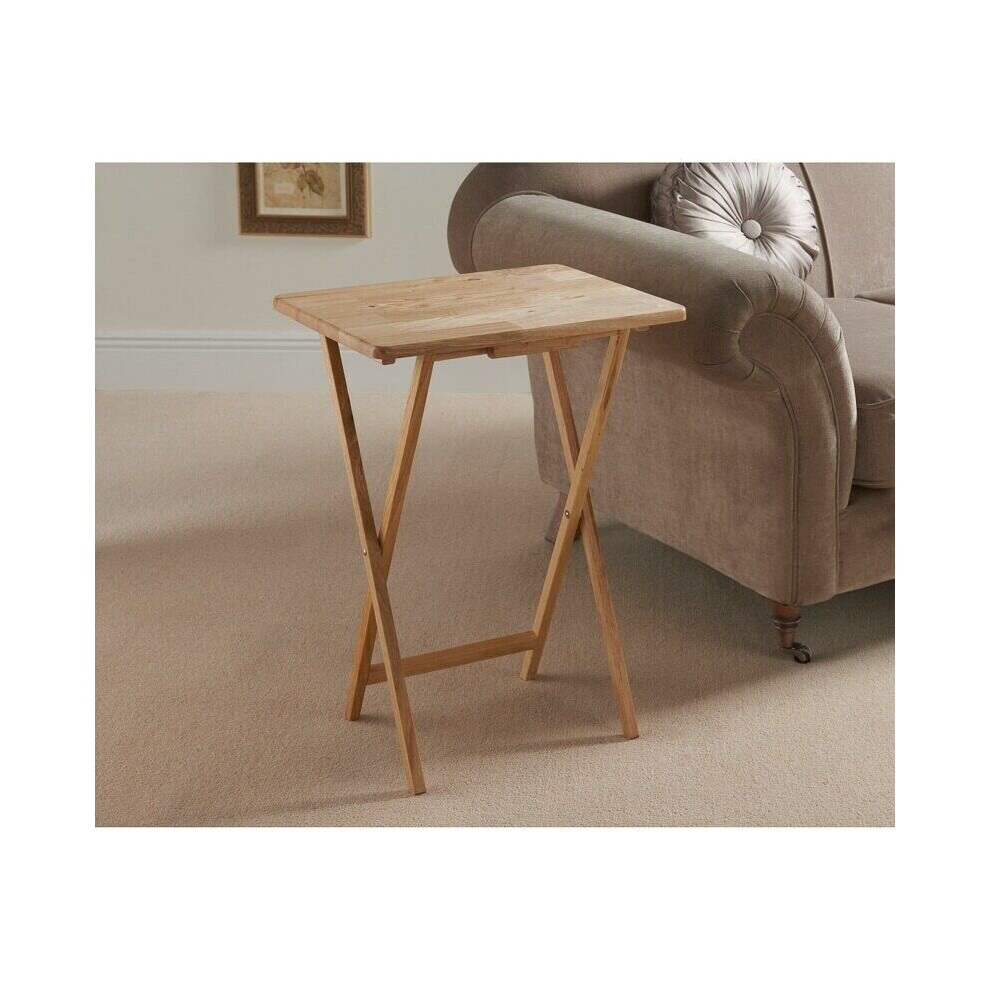 Small Folding Rubberwood TV Table Side Fold Computer Desk Table Diner Tea Coffee