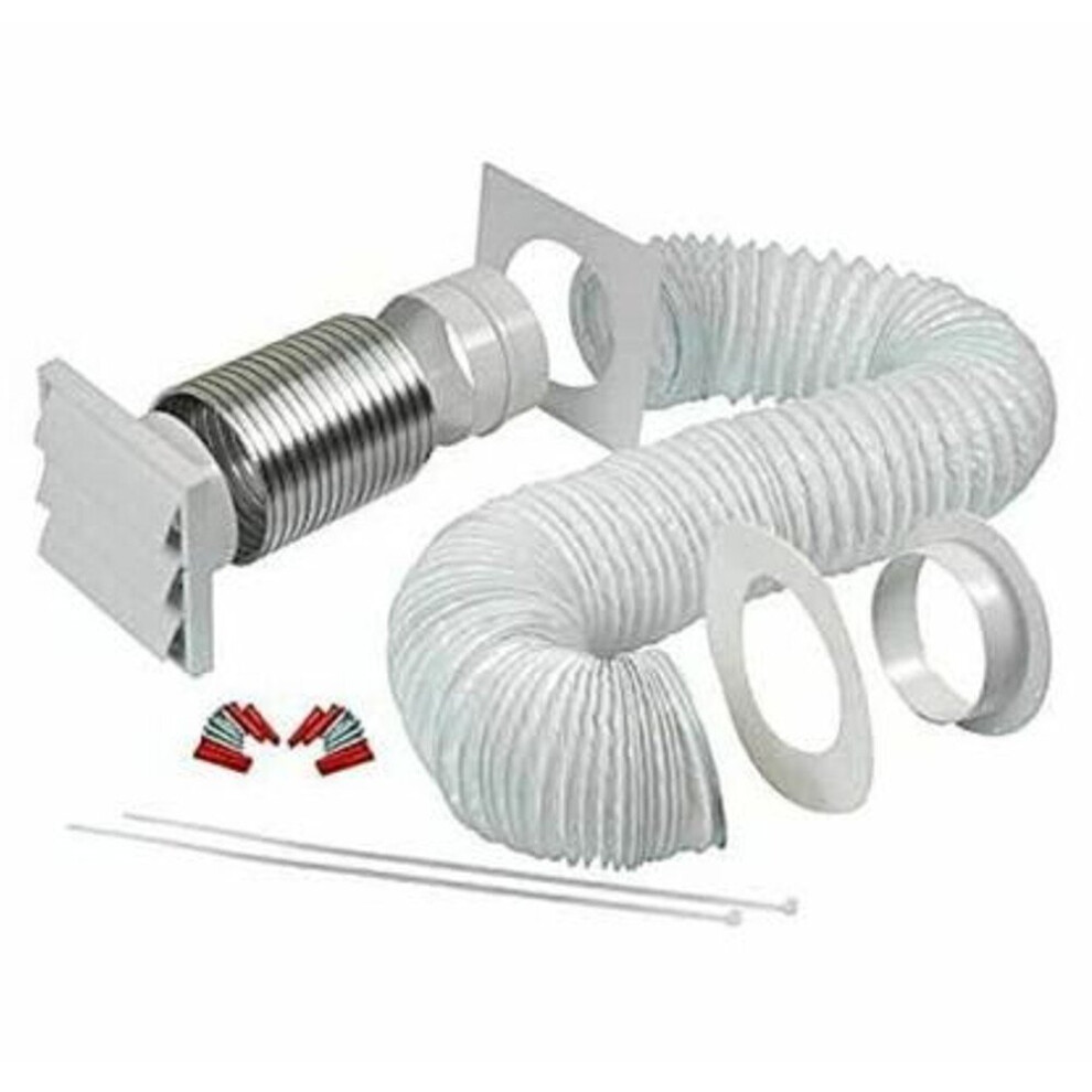 Manrose 41703W Tumble Dryer Venting Kit 100mm 4" White Gravity Grille