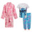 Disney (5-6 Years) Girls Lilo And Stitch Dressing Gown + Pyjamas 3pc Matching Set Red Bathrobe + Pjs 1