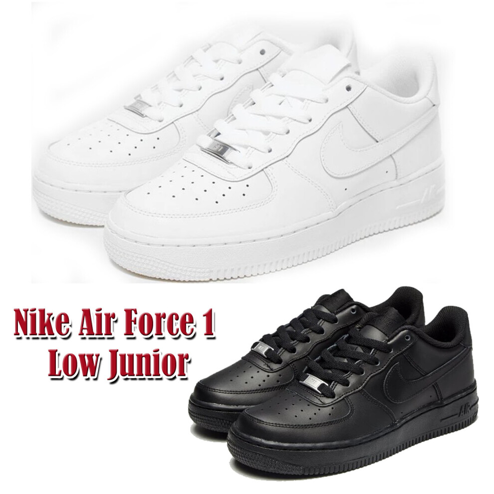 Nike Air Force Low Junior Kids Shoes White Black on OnBuy