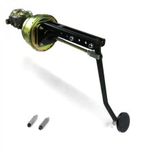 Universal Adjustable Firewall 7 in. Dual Brake Pedal Kit Drum & Drum 3 in. Black Pad
