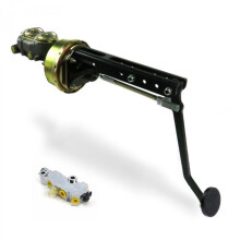 Universal Adjustable Firewall 9 in. Single Brake Pedal Kit Disc & Drum 3 in. Black Pad