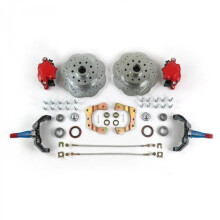 Mustang II 11 in. HP Big Brake Conversion 2 in. Drop Spindles 5 x 4.75 in. Red Calipers